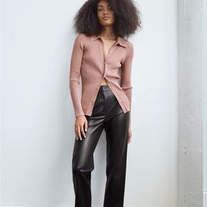 Babaton Vegan Leather Black Pants